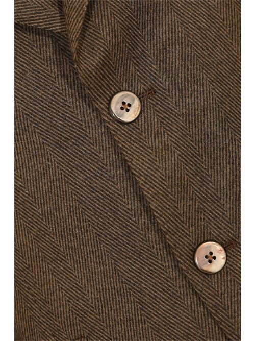 Giacca monopetto in lana con fantasia spigata Gabriele Pasini | 53528 27411